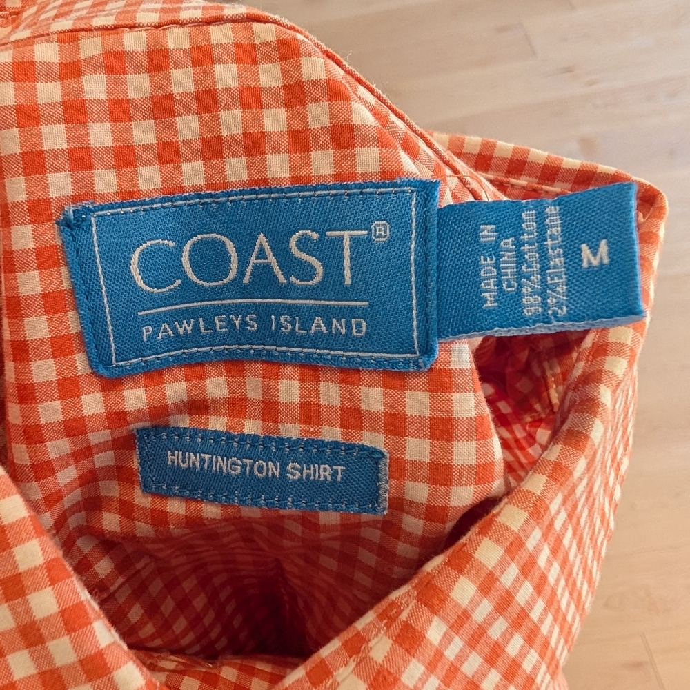 Coast Orange Gingham Button Down - image 4